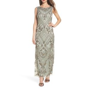 NWOT pisarro nights embellished gown sage